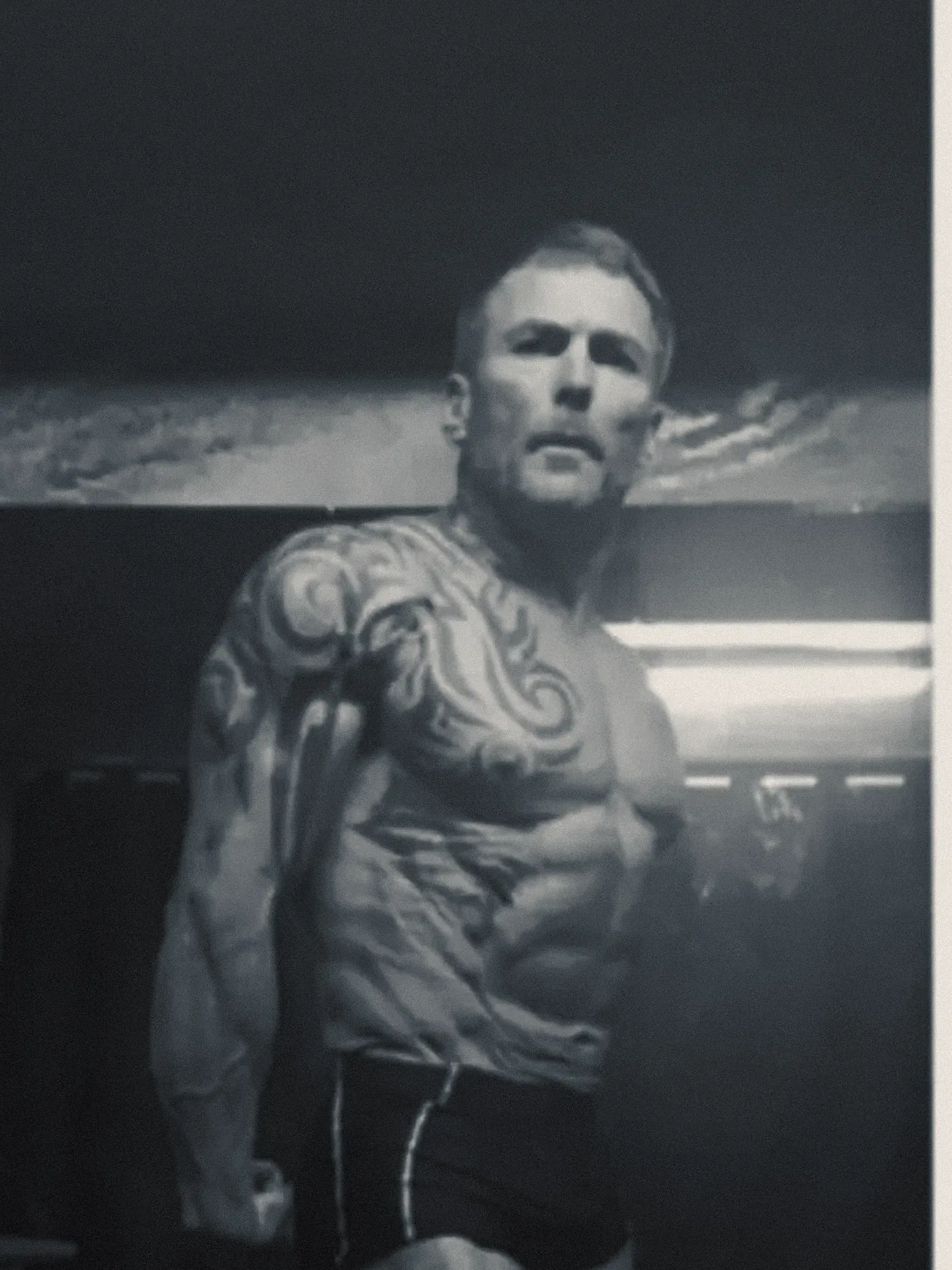 Steven twelve weeks later in competition condition, showing clear muscle definition and conditioning