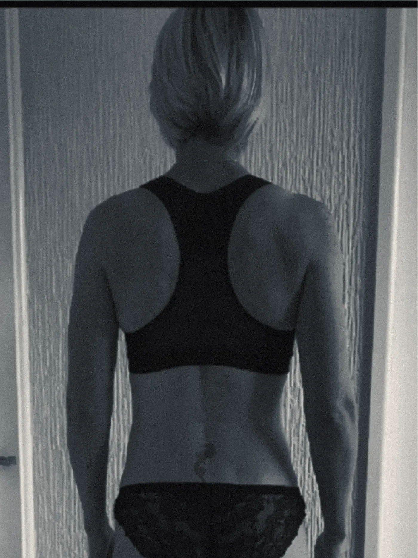 Yvonne six months later, showing developed back and glute muscle and a much stronger posture